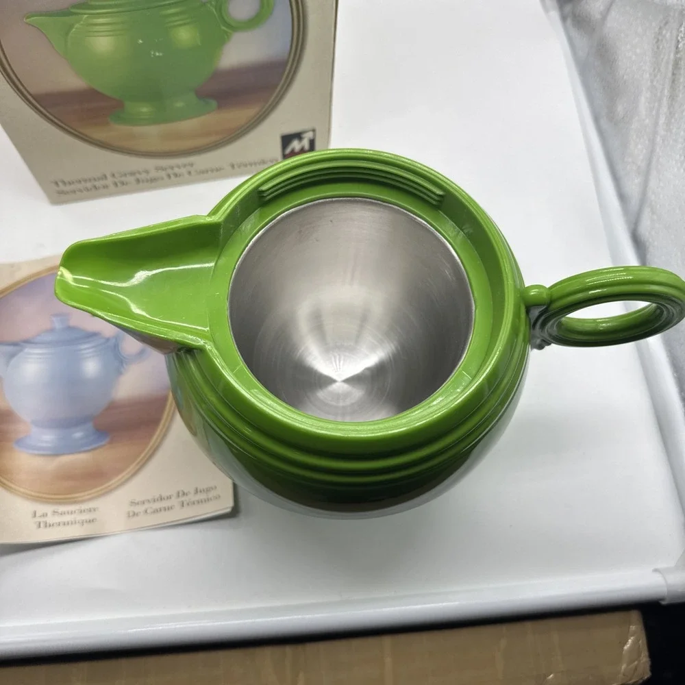 Fiesta Vintage Thermal Gravy Sauce Teapot Shamrock Green Homer Laughlin 2 Cup